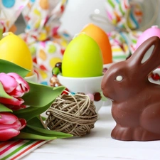 eggs, Tulips, Wild Rabbit, candles, easter