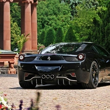 Ferrari 458, Sport, Park, Black, summer