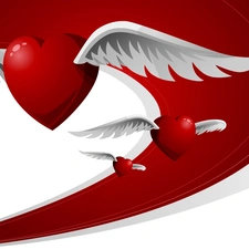 heart, wings, Valentine