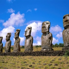 Easter Island, statues, Moai