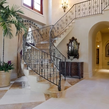 interior, Stairs, Palm, house