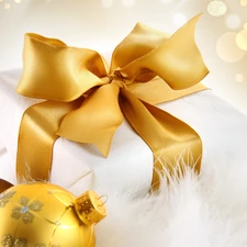 Christmas, baubles, Present, Golden