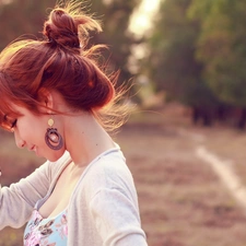 red head, Women, ear-ring, wristlet, Hair, Asian