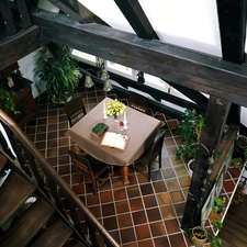 Stairs, dining room
