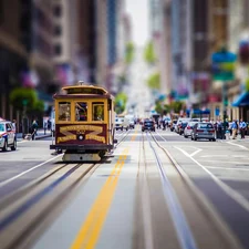 San Francisco, tram, Street, USA