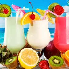 summer, color, drinks