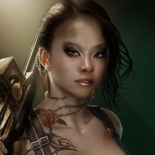 sword, Women, Tattoo