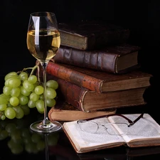 Wines, Glasses, Books, wine glass, Grapes