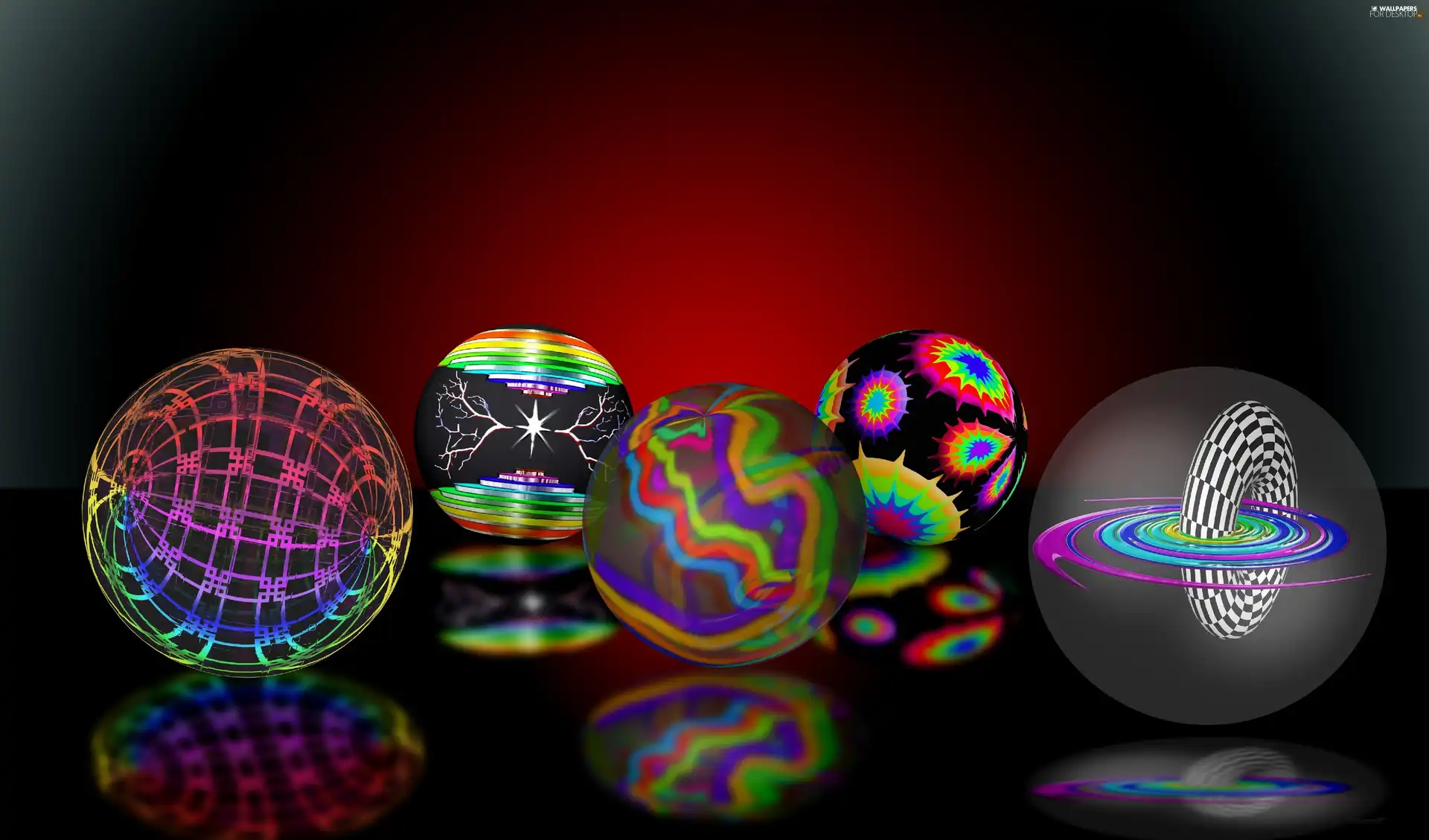 color, Orbs, 3D Graphics, patterned