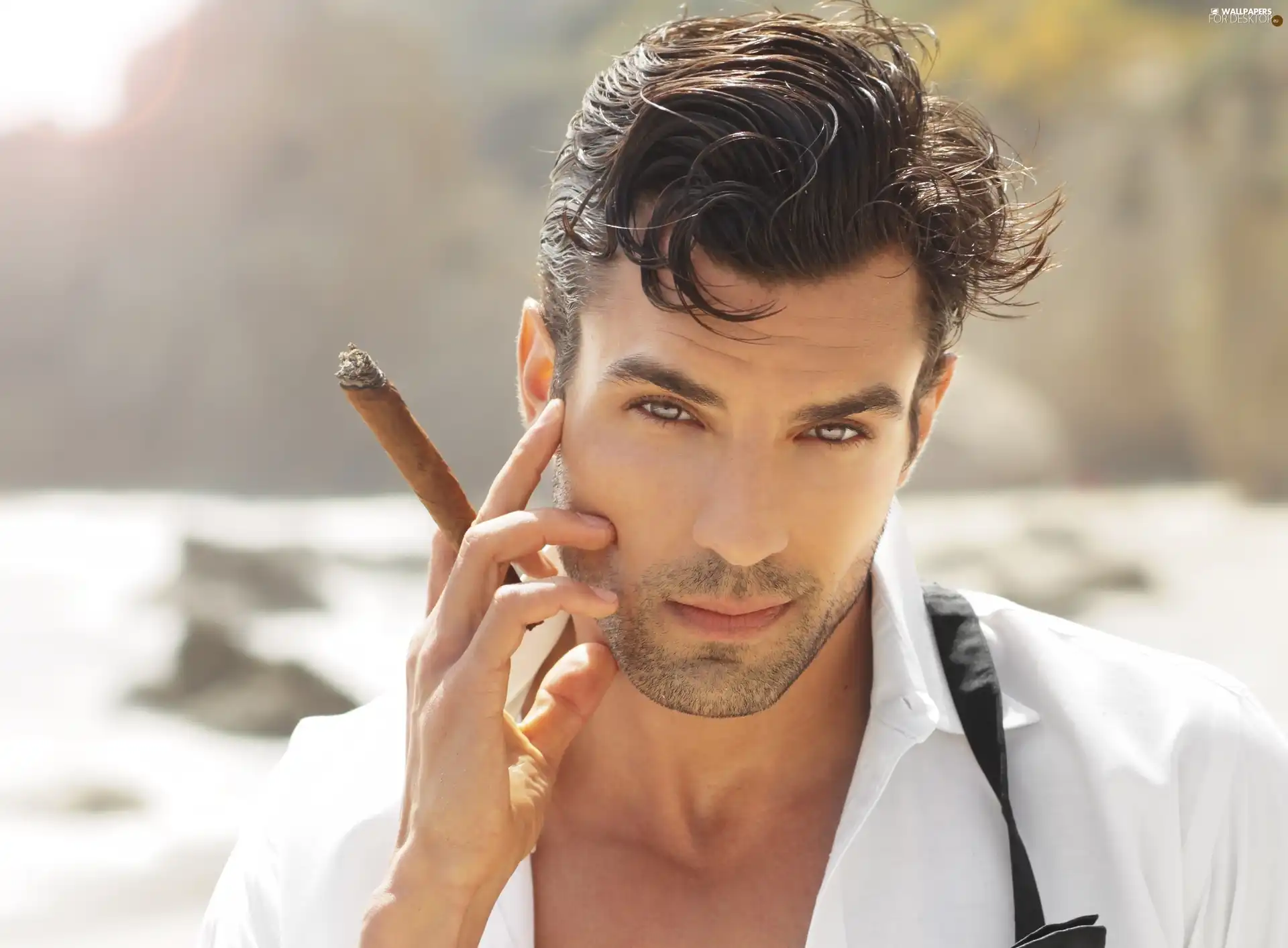 a man, cigar