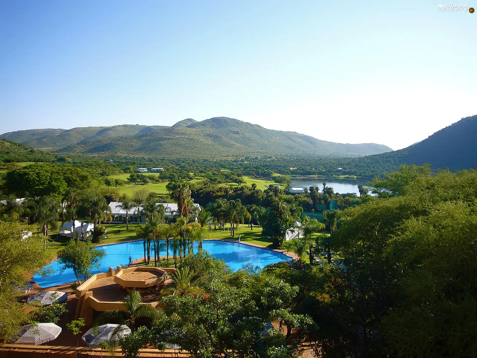 Hotel hall, panorama, Africa, Pool