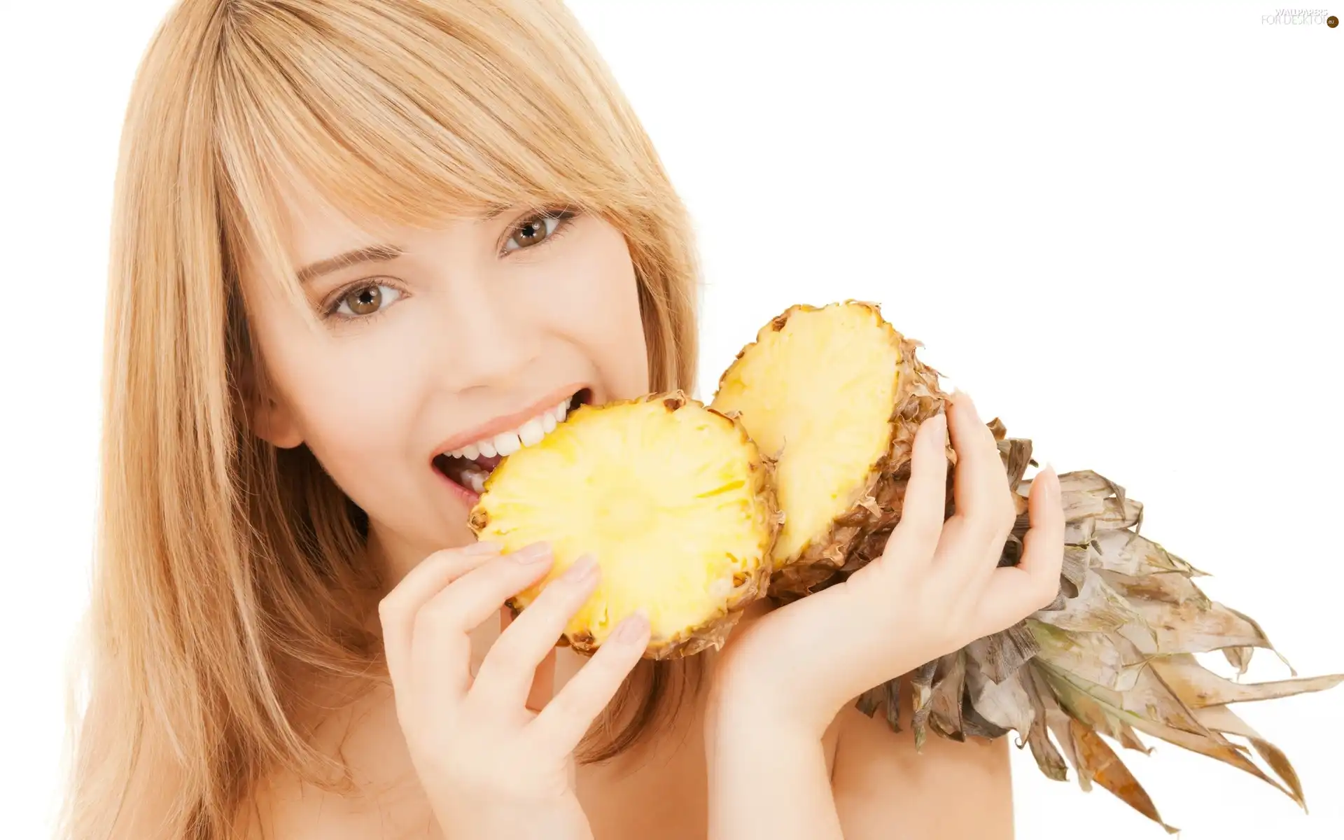 ananas, smiling, girl