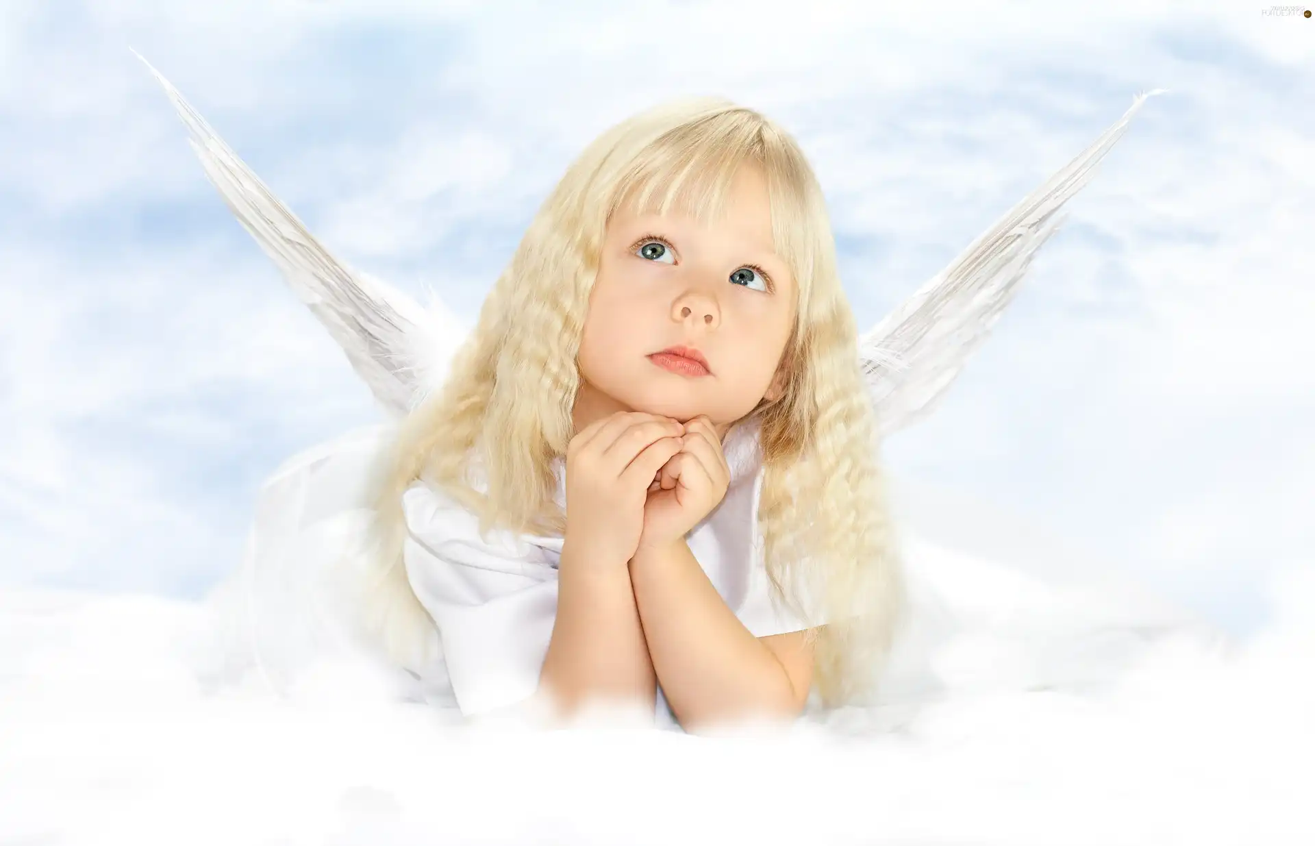 angel, small, girl