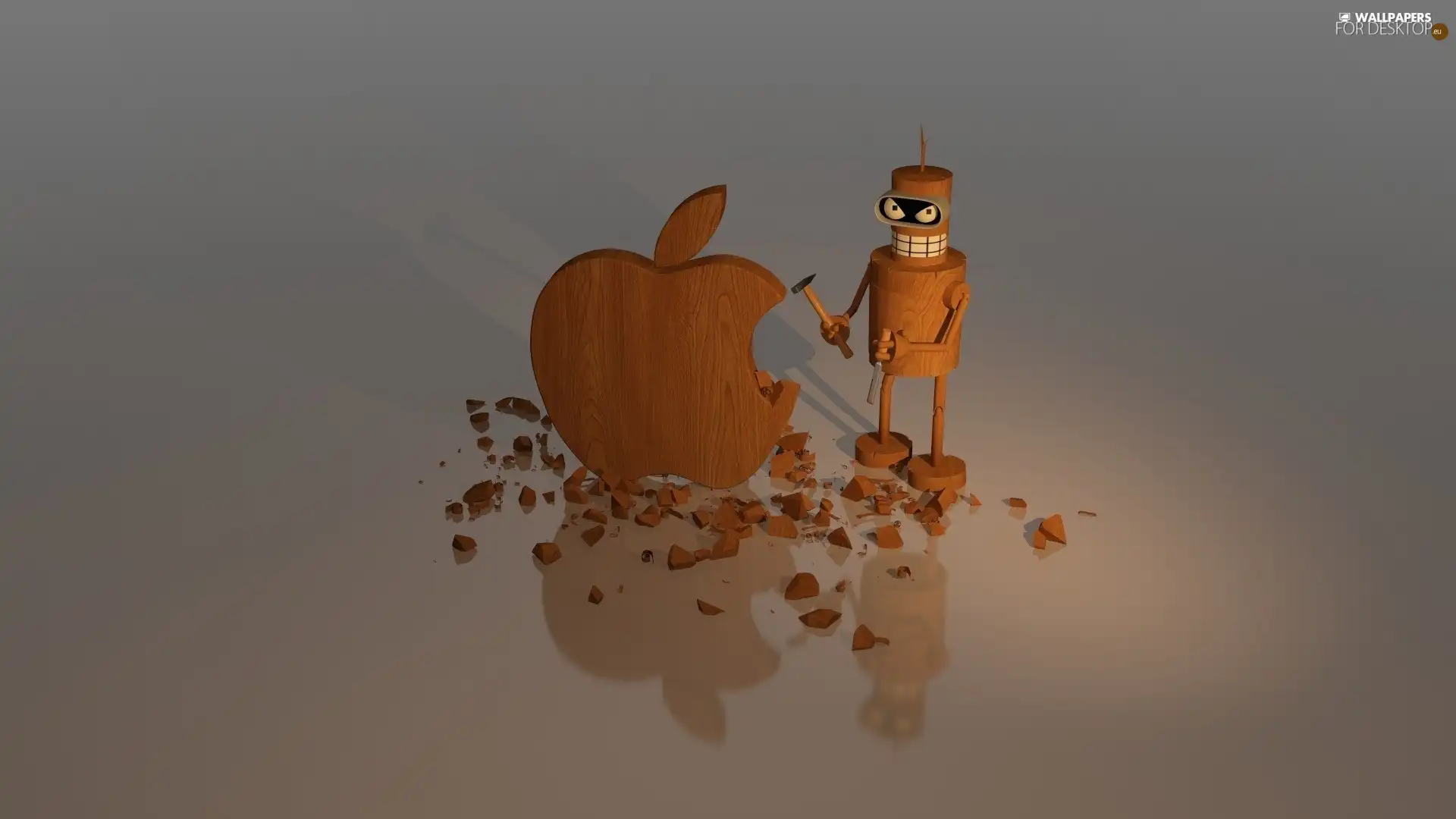 M&Ms mate, wood, Apple