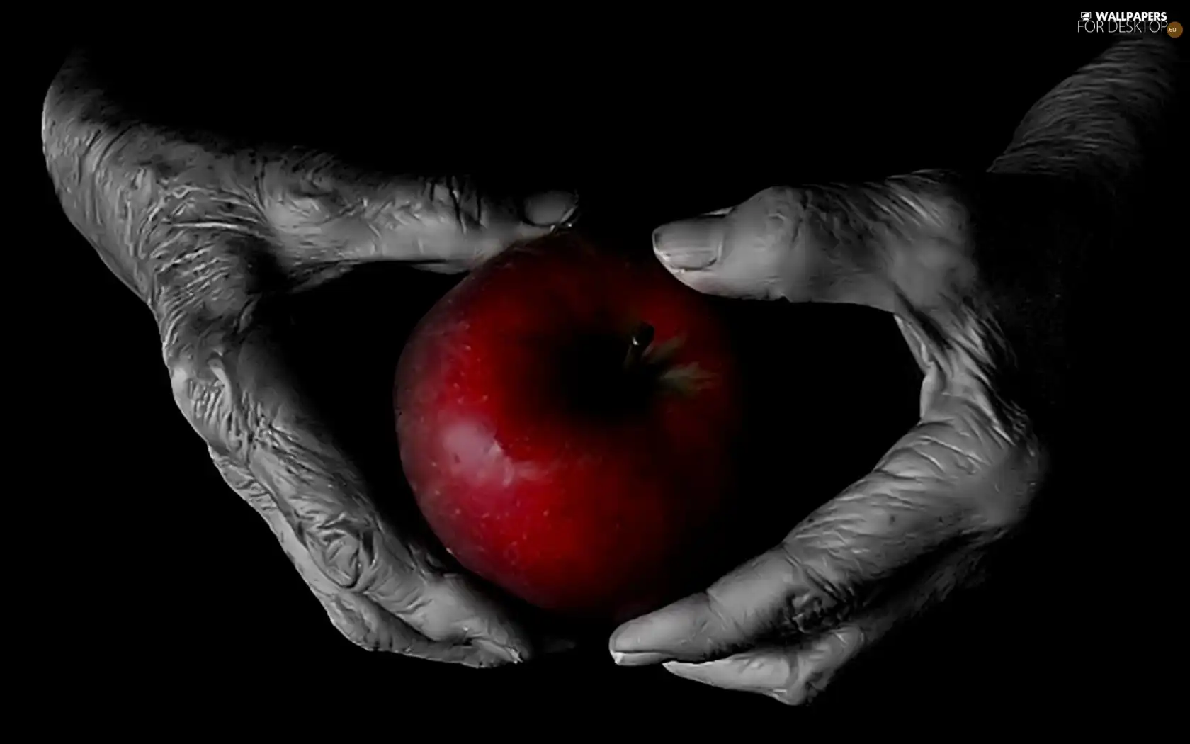 Apple, hands, Red