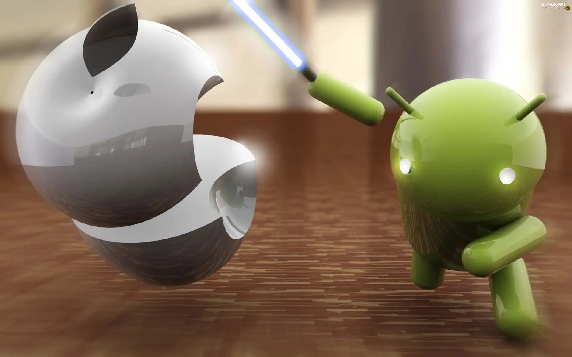 Apple, Android, sword