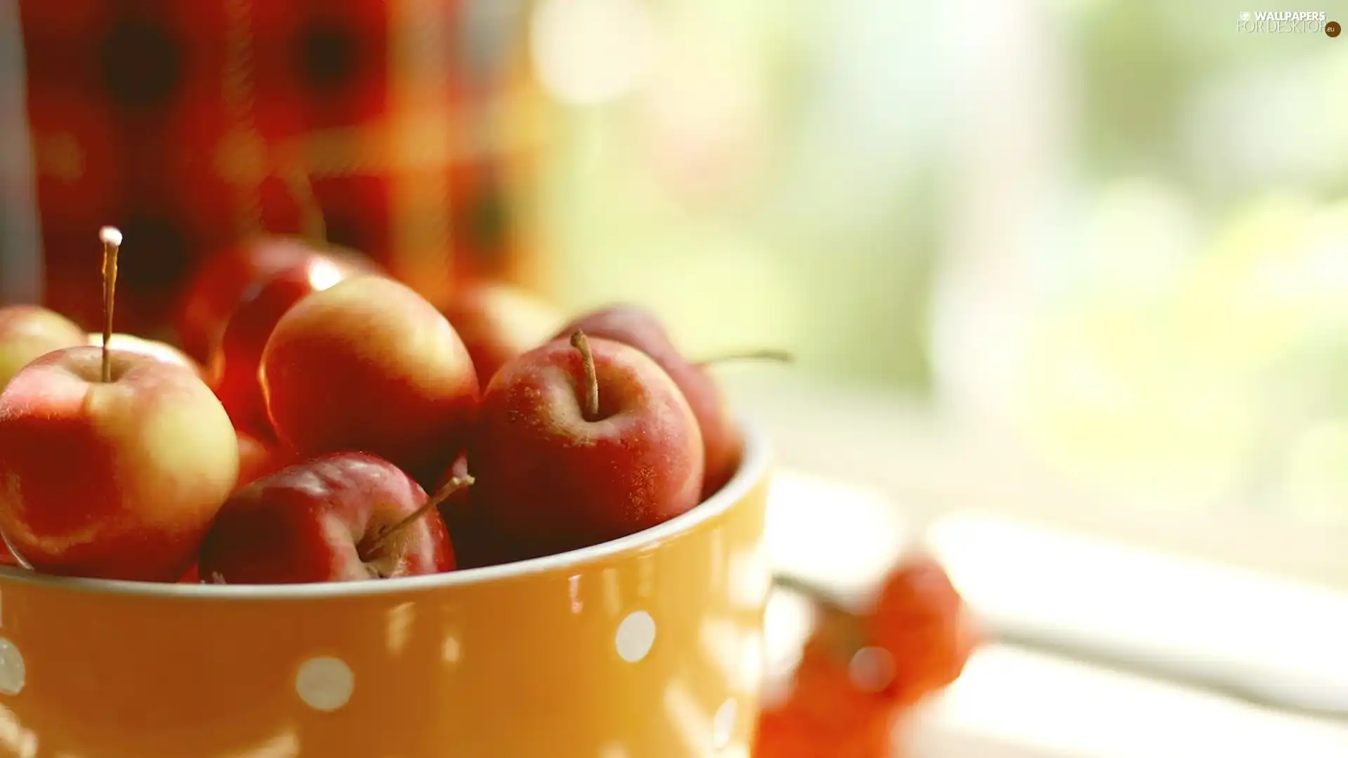 bowl, apples