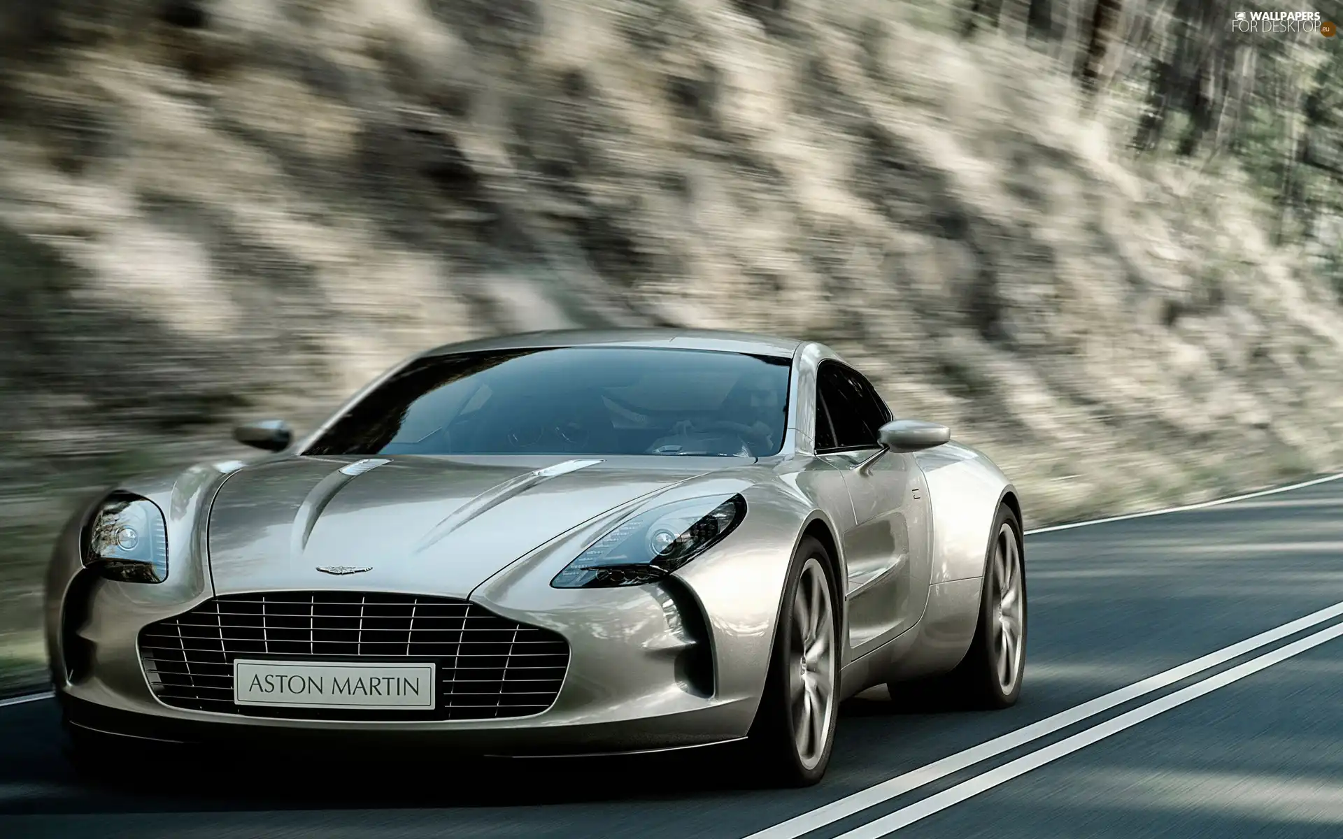 Street, silver, Aston Martin One-77