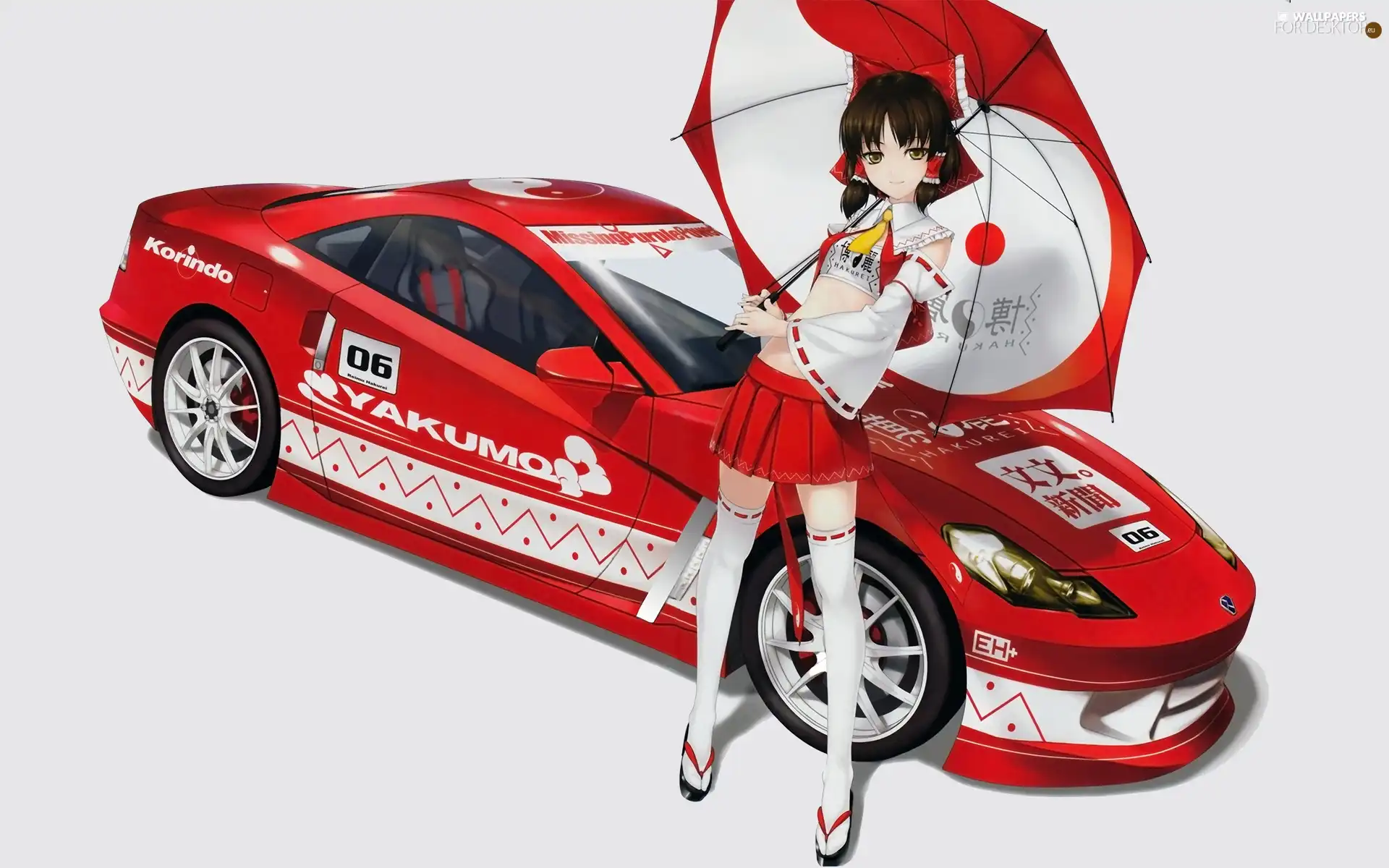 Anime, Reimu, Automobile, Hakurei