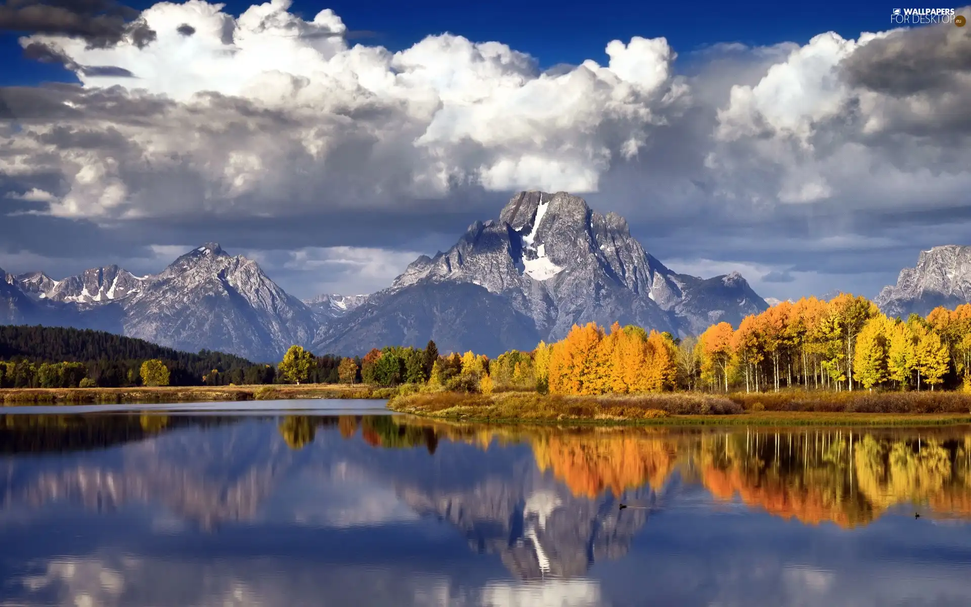 autumn, Mountains, lake