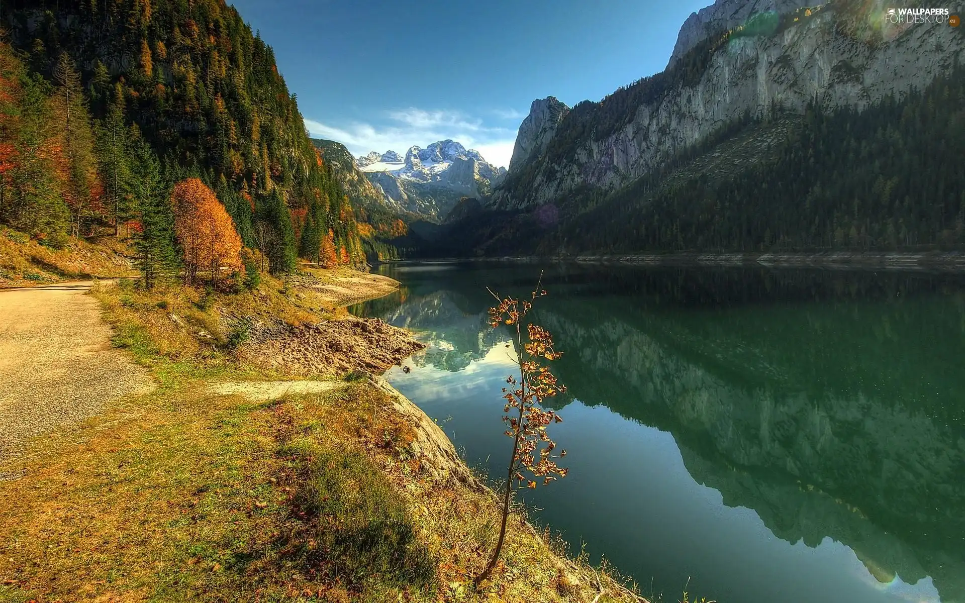 autumn, Mountains, River