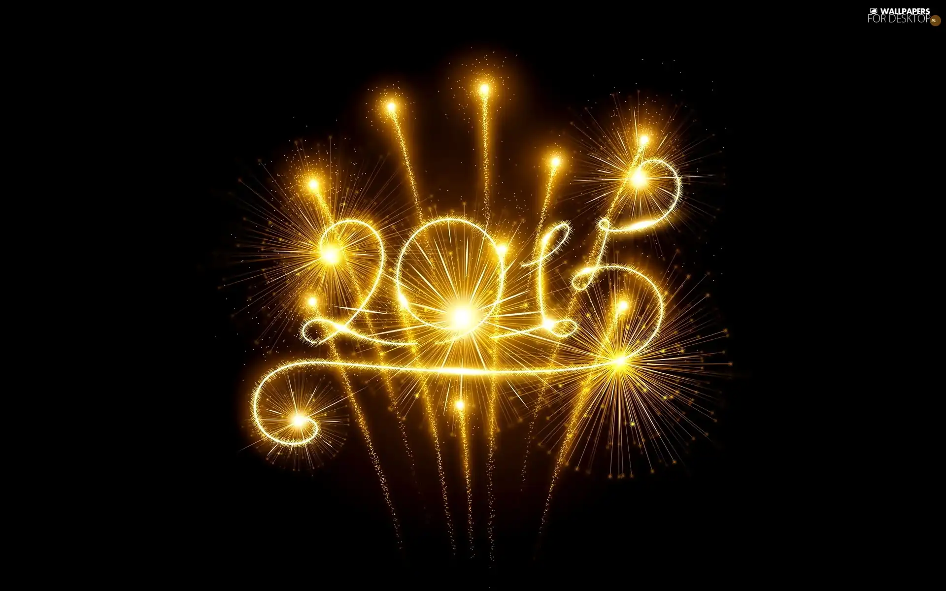 2015, Black, background, fireworks