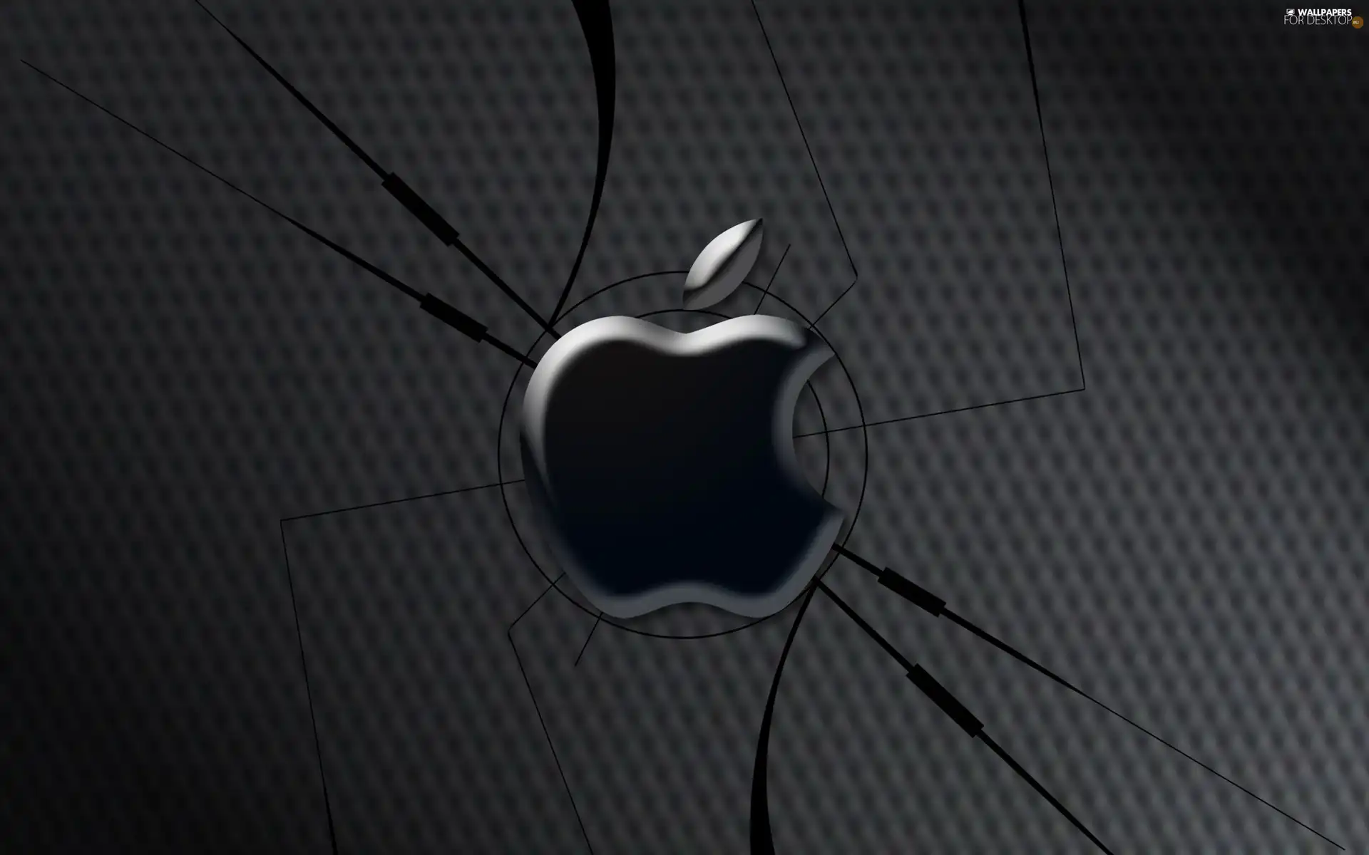 Apple, Black, background, logo