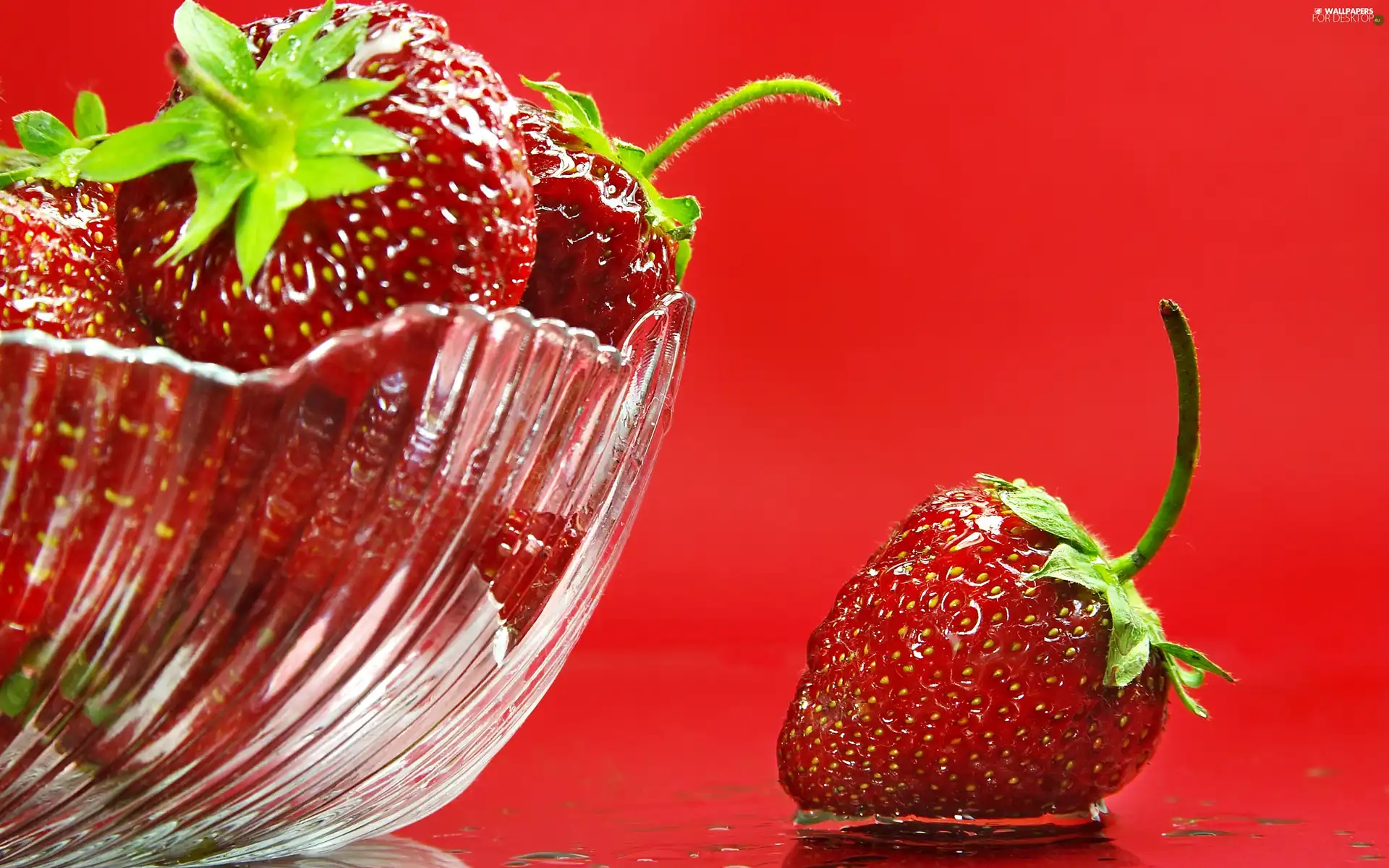 background, strawberries, Red