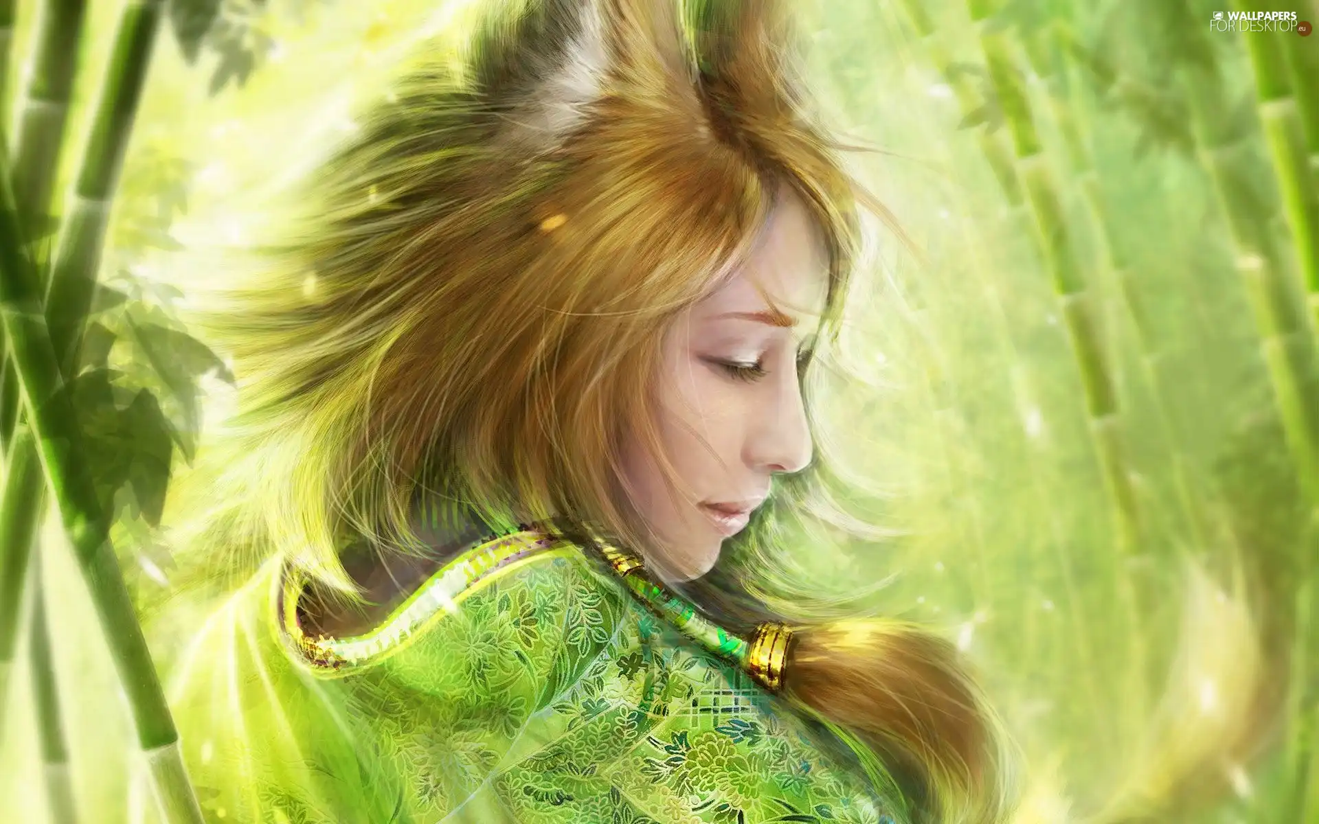 bamboo, girl, pony