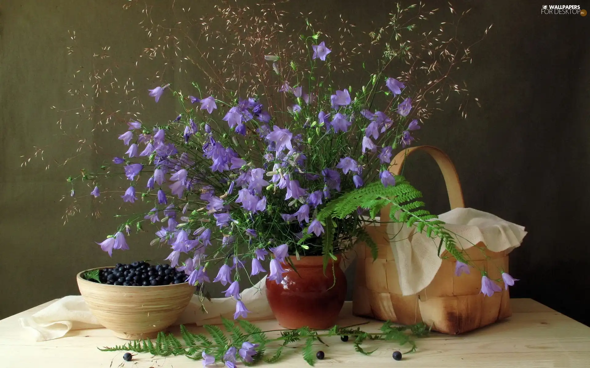 bouquet, basket, blueberries, ringtones