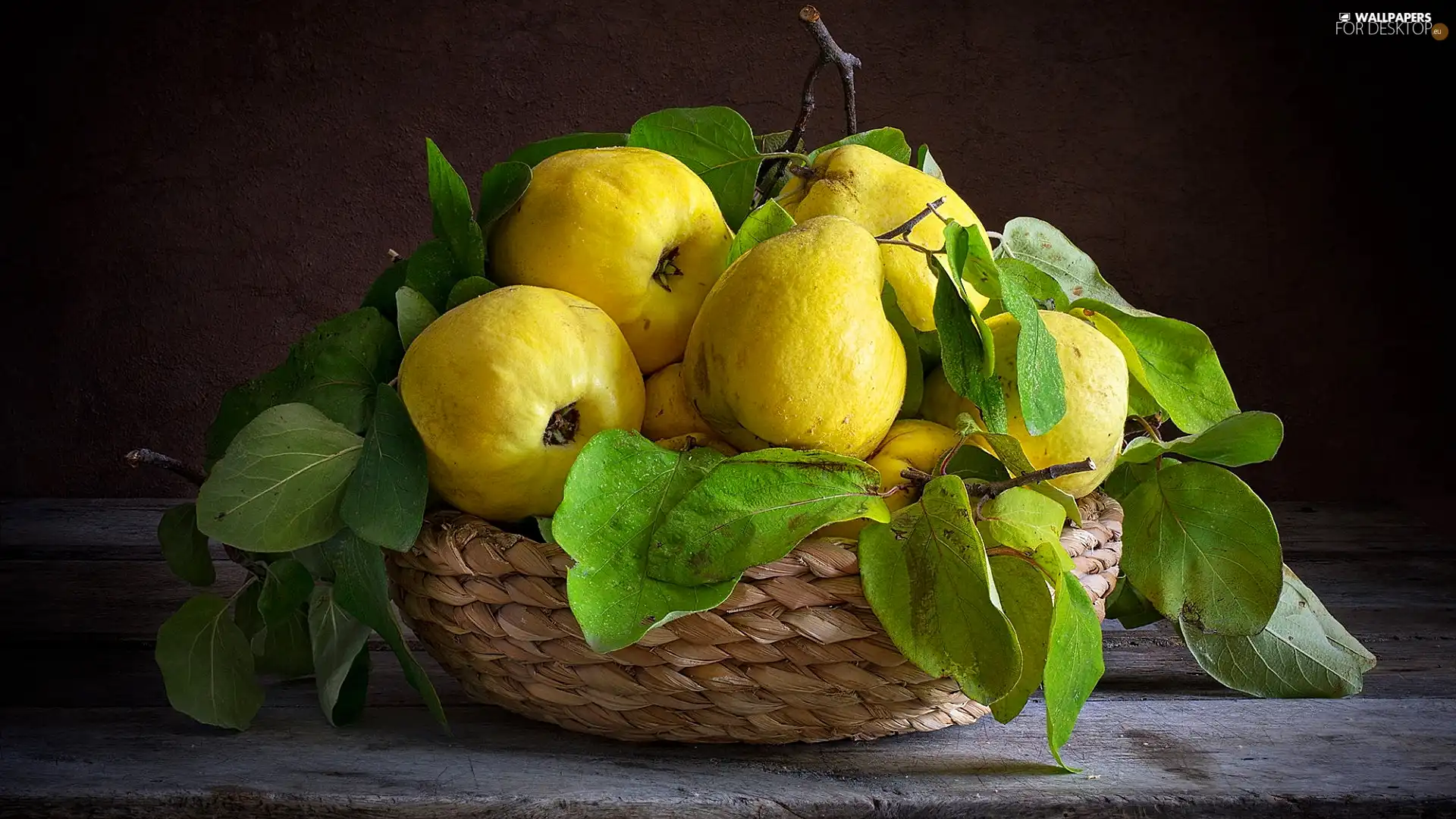 basket, Fruits, quinces