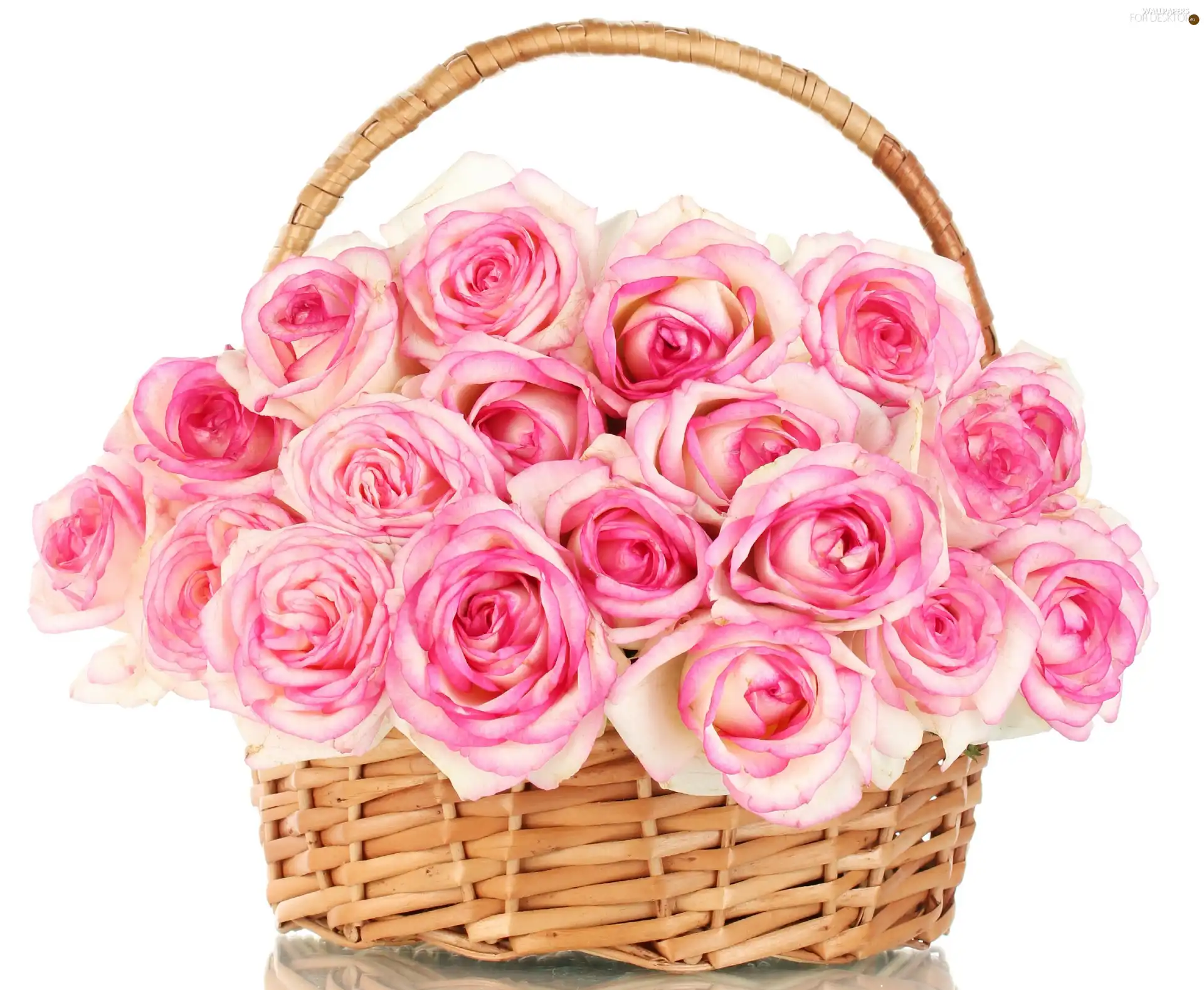 basket, bouquet, rouge