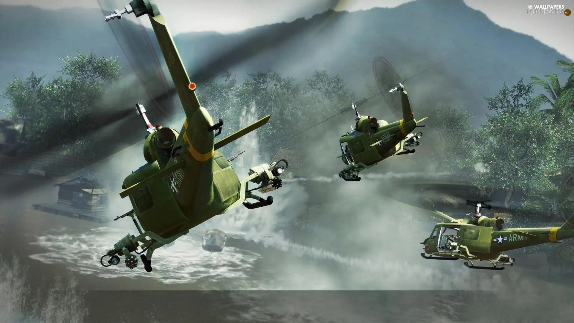 Battle, helicopters, action