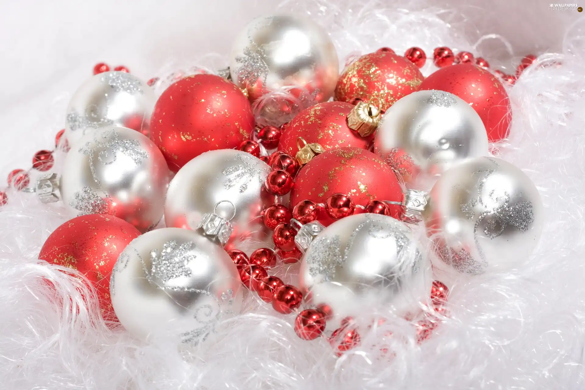 ornamentation, Red, baubles, White