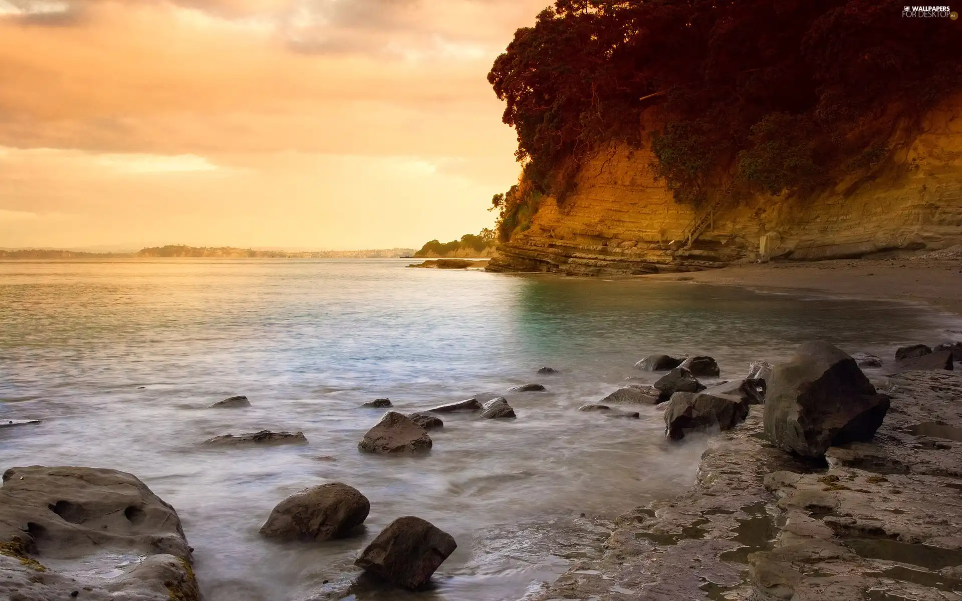 Cliffs, sea, Beaches, quiet