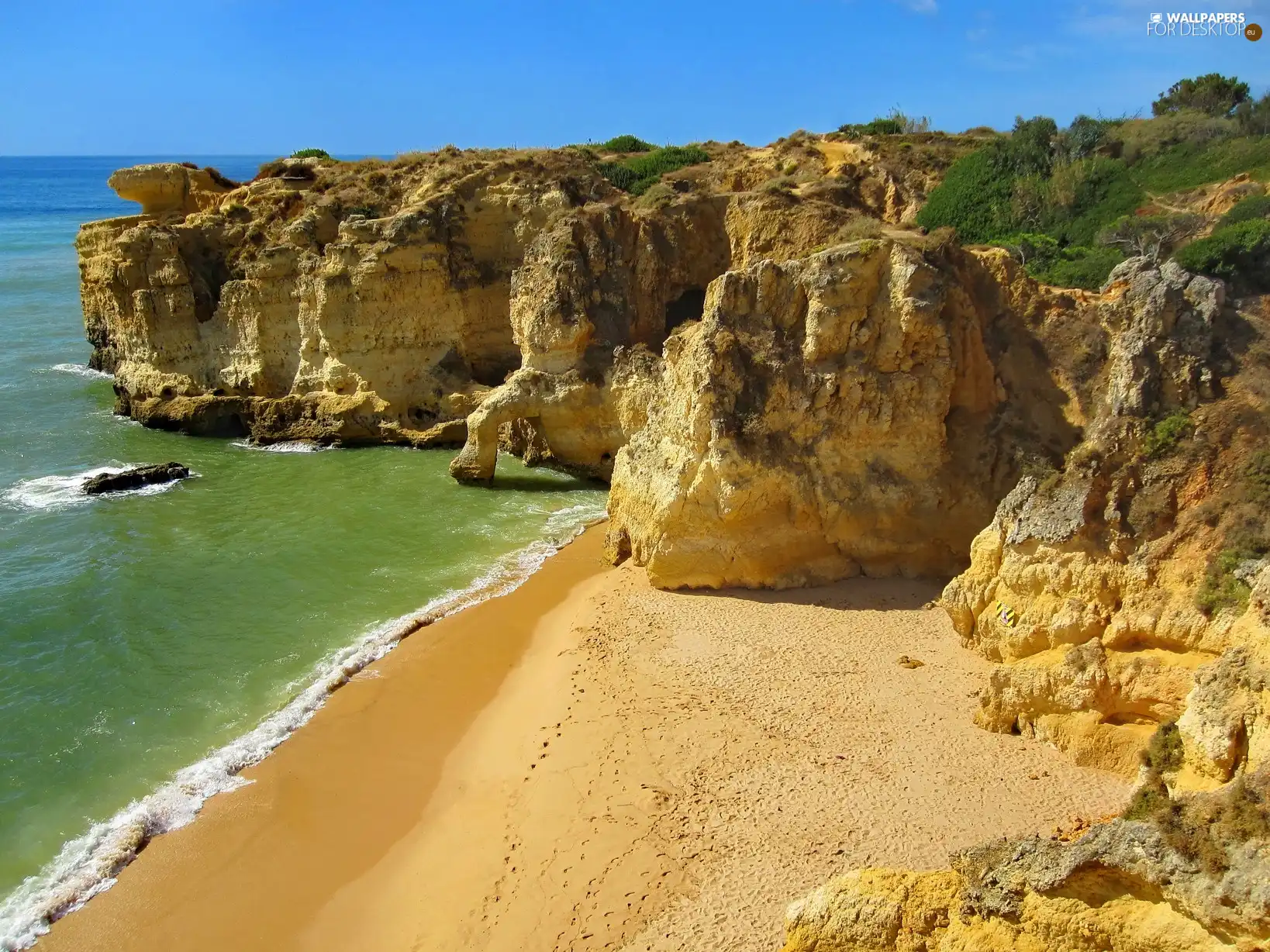 Beaches, cliff, rocks