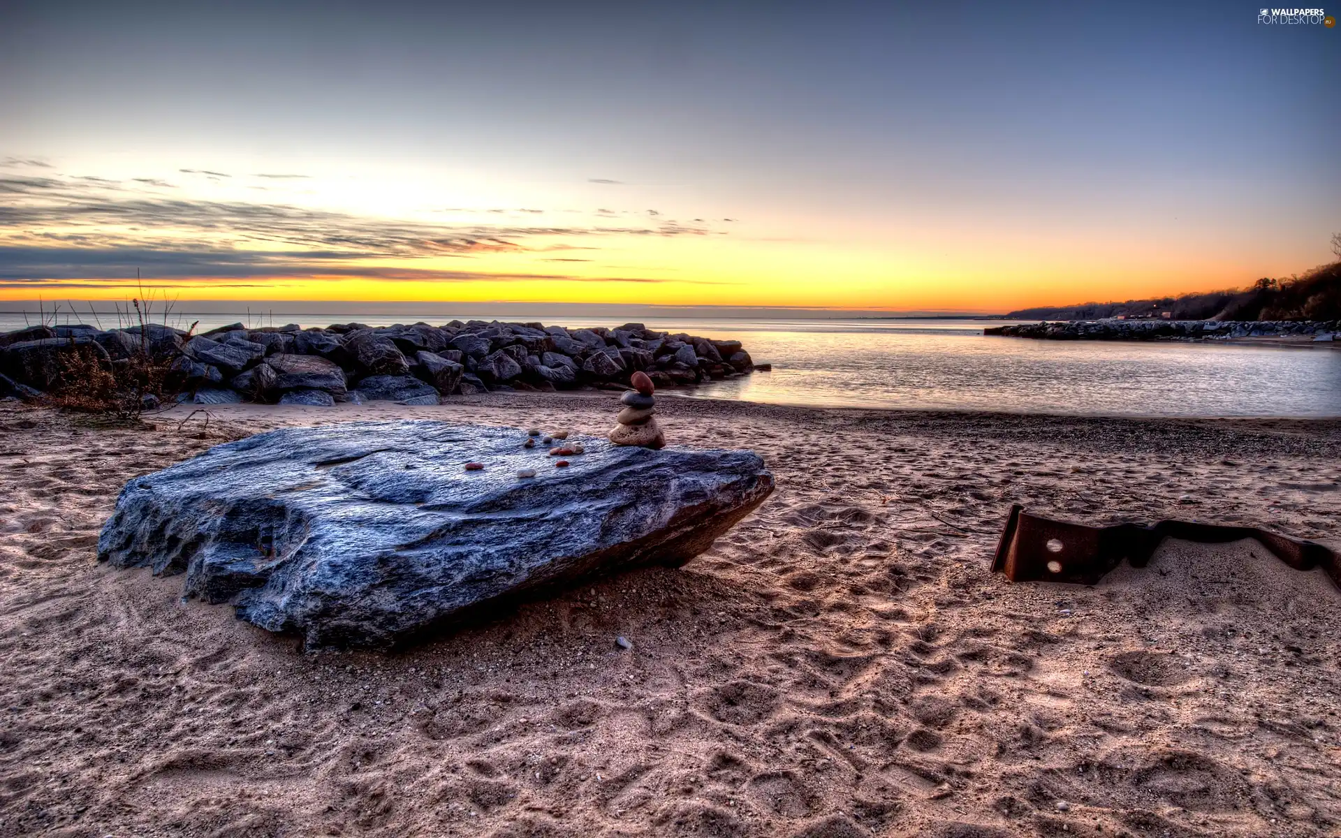 Beaches, Stone, sun, sea, west