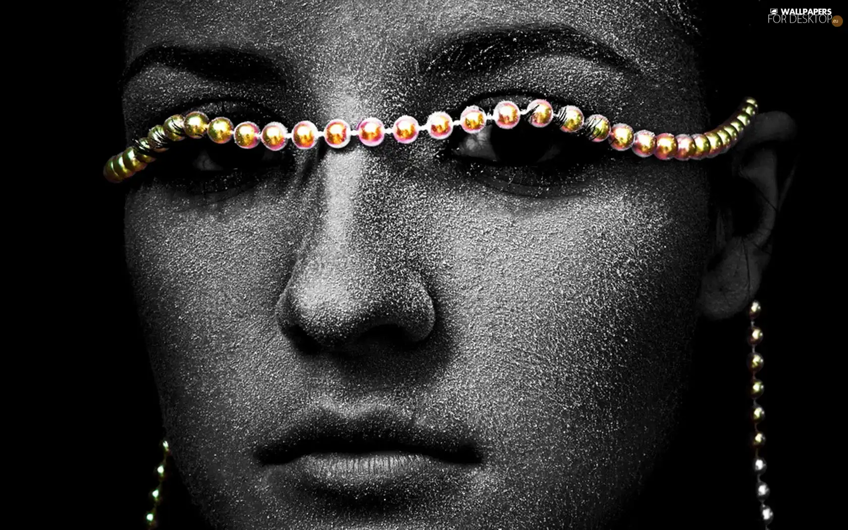 Women, color, beads, face