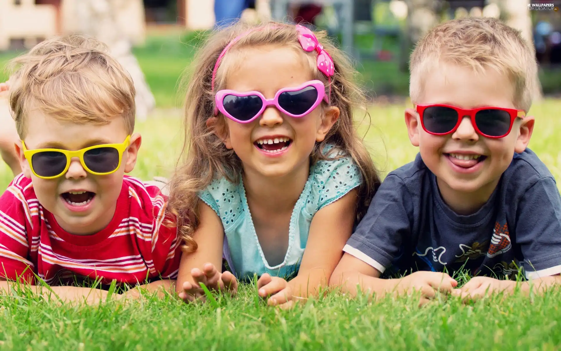 bespectacled, Meadow, Kids, ##, joyful