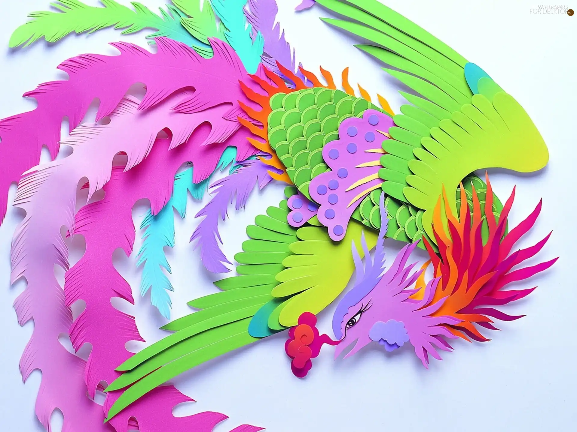 Papier Art, heavenly, Bird