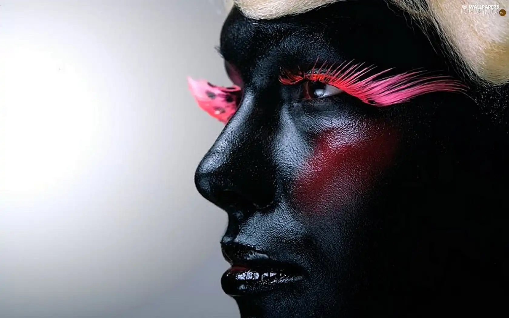 black, skin, make-up, characterization, Women