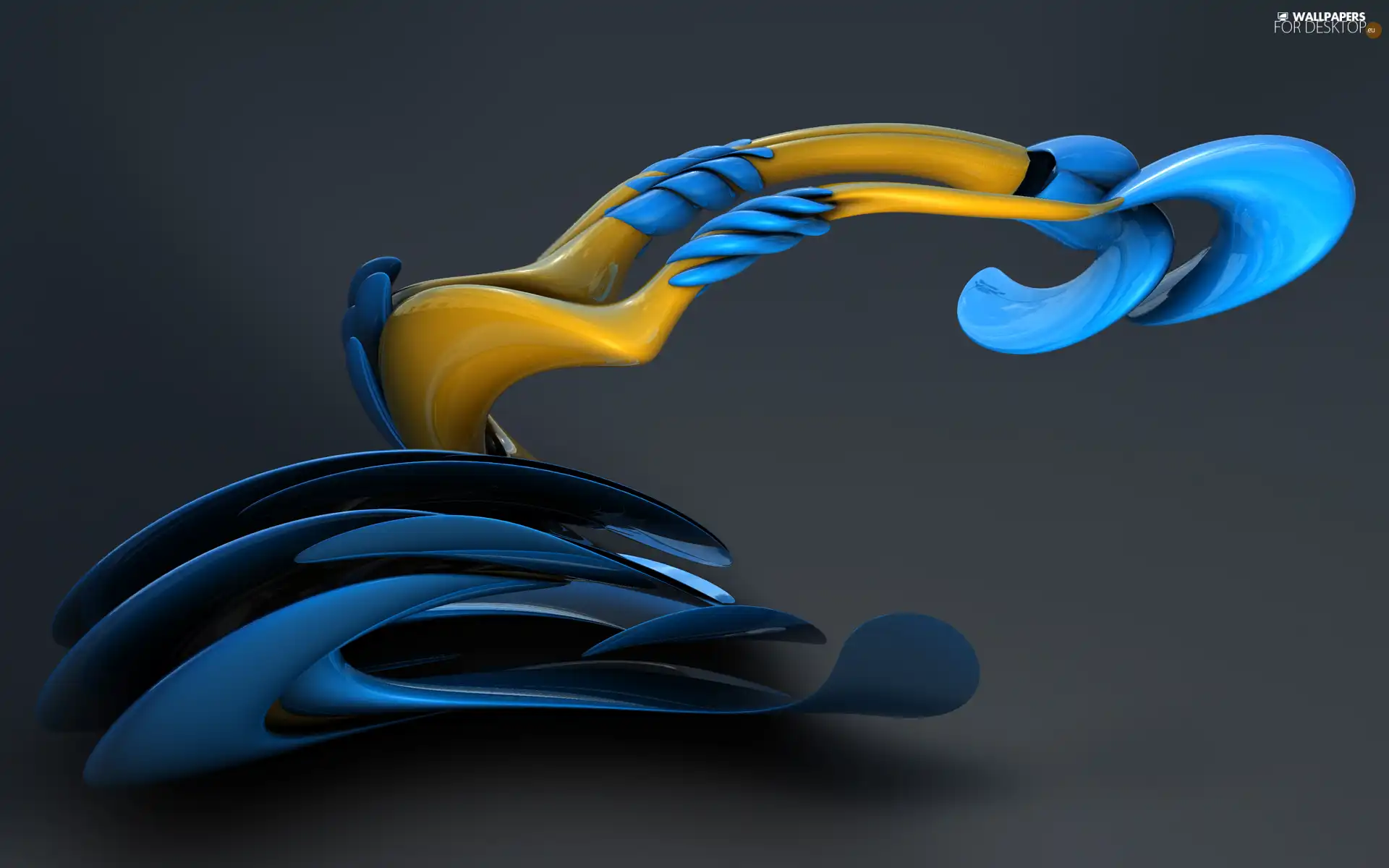 Yellow, 3D Graphics, blue