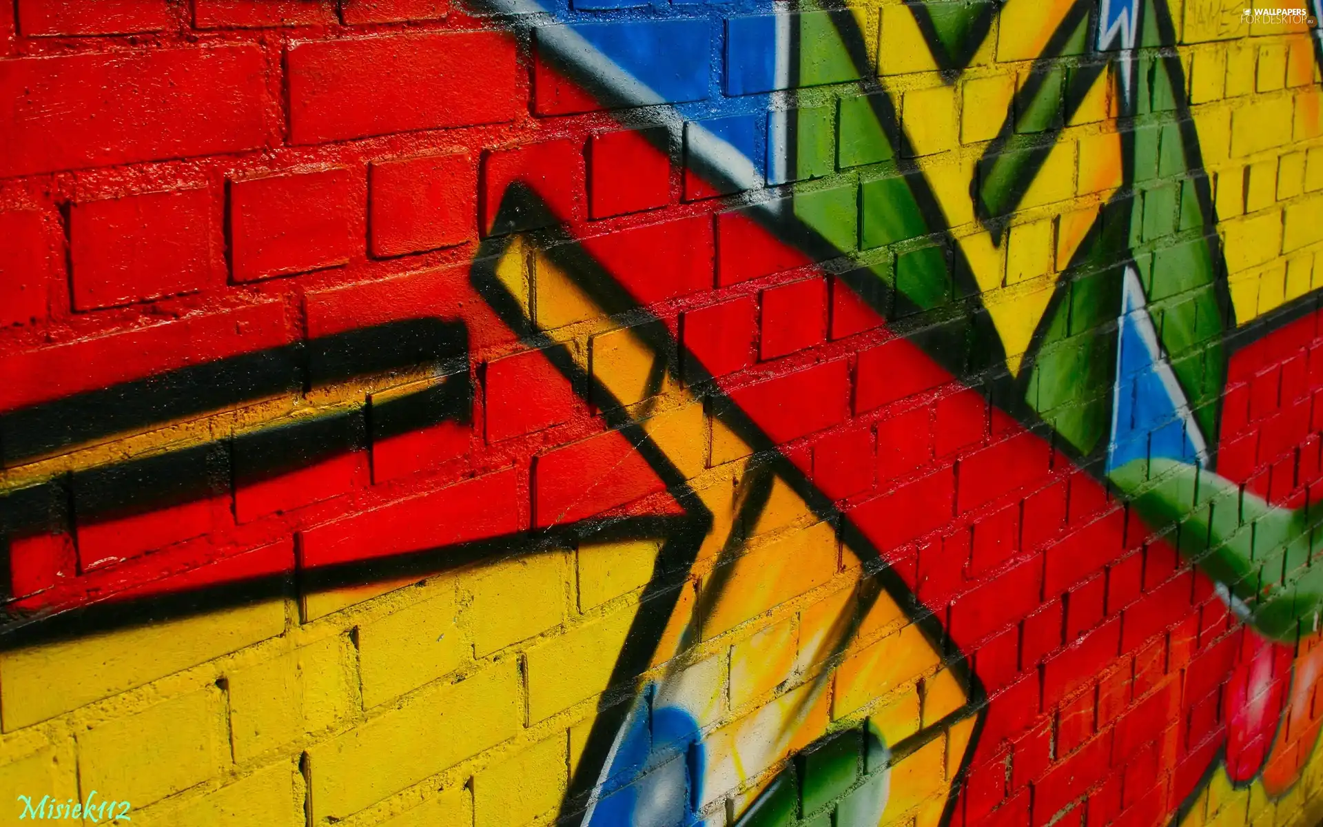 Blue, green ones, Red, Yellow, Graffiti