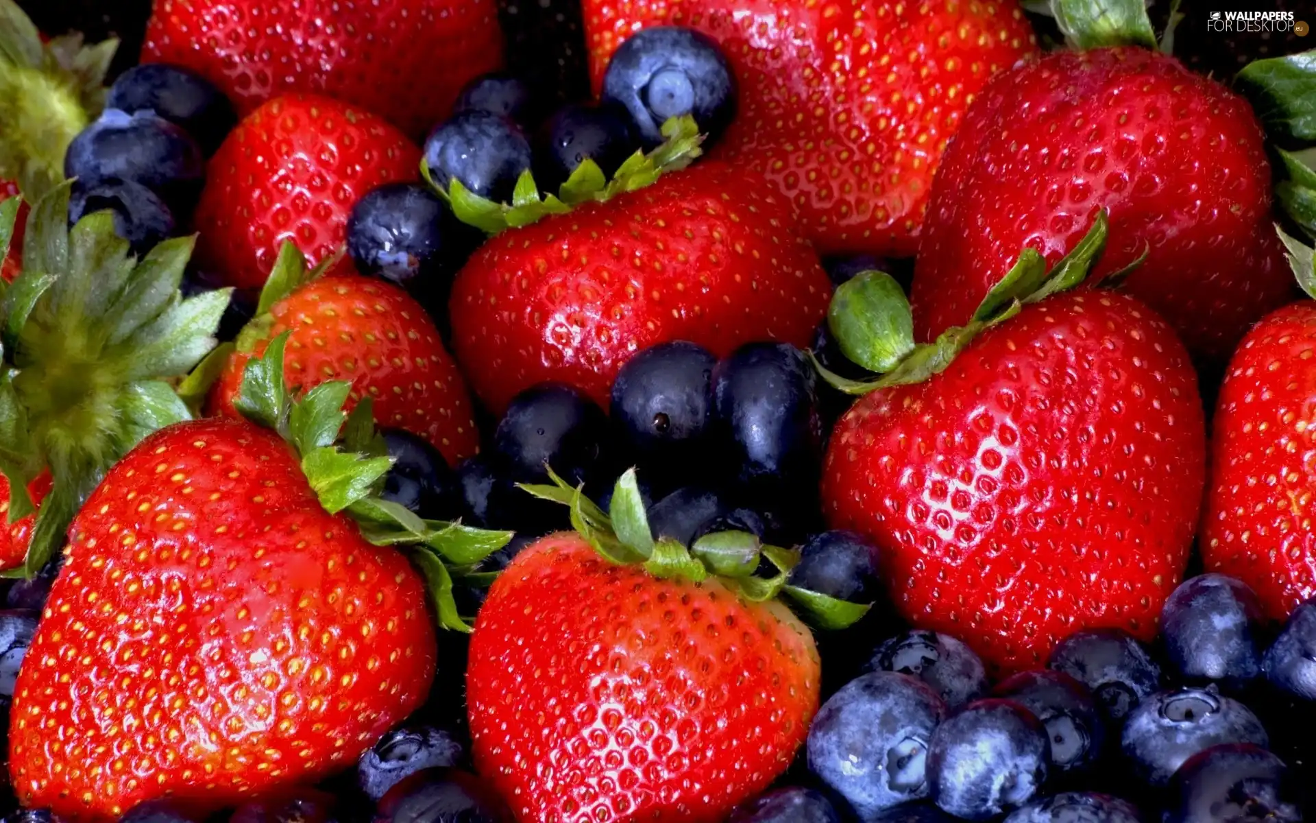 strawberries, blueberries