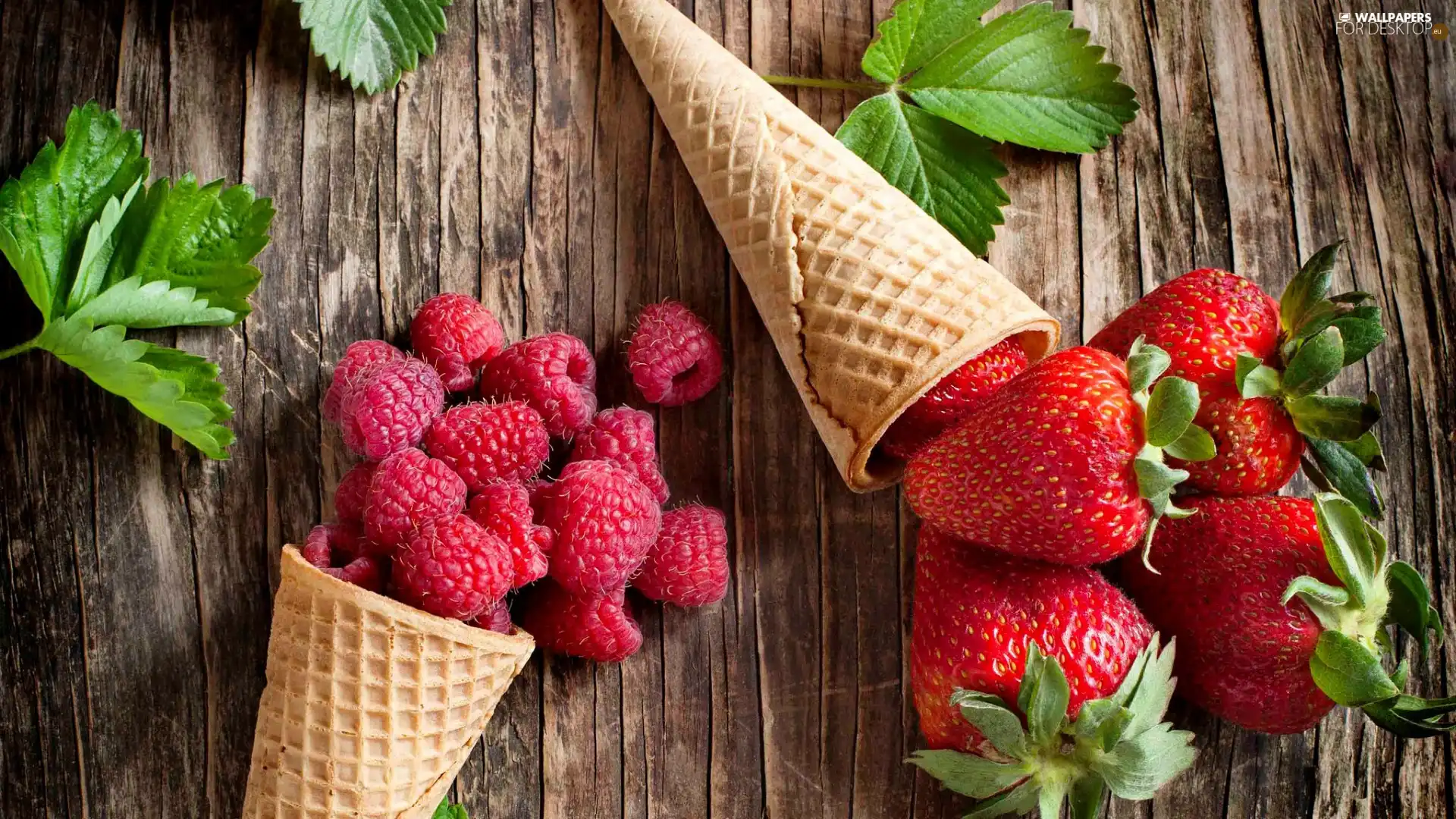 boarding, Leaf, strawberries, wafers, raspberries