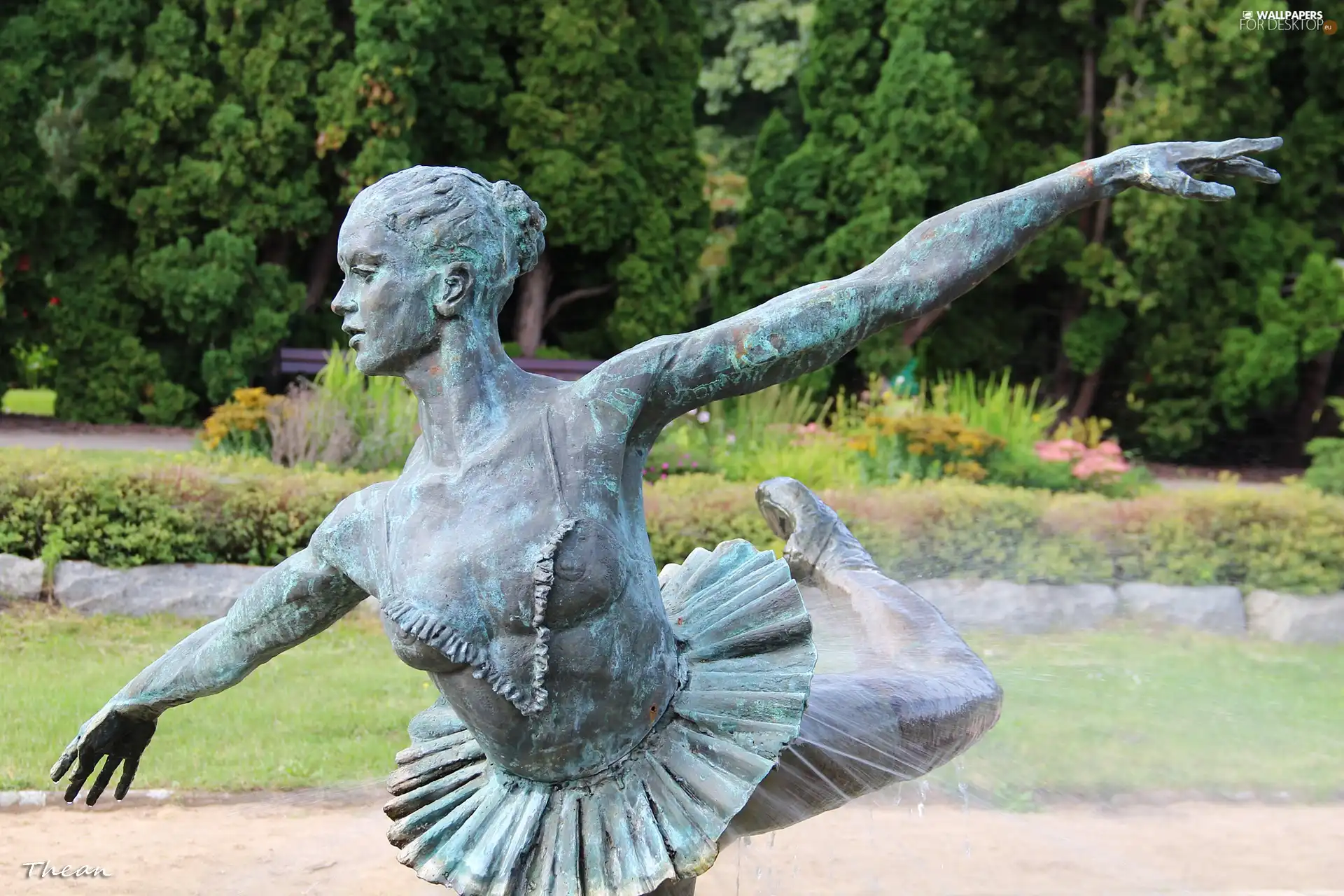 botanical, Poznań, Ballet, Garden, fountain