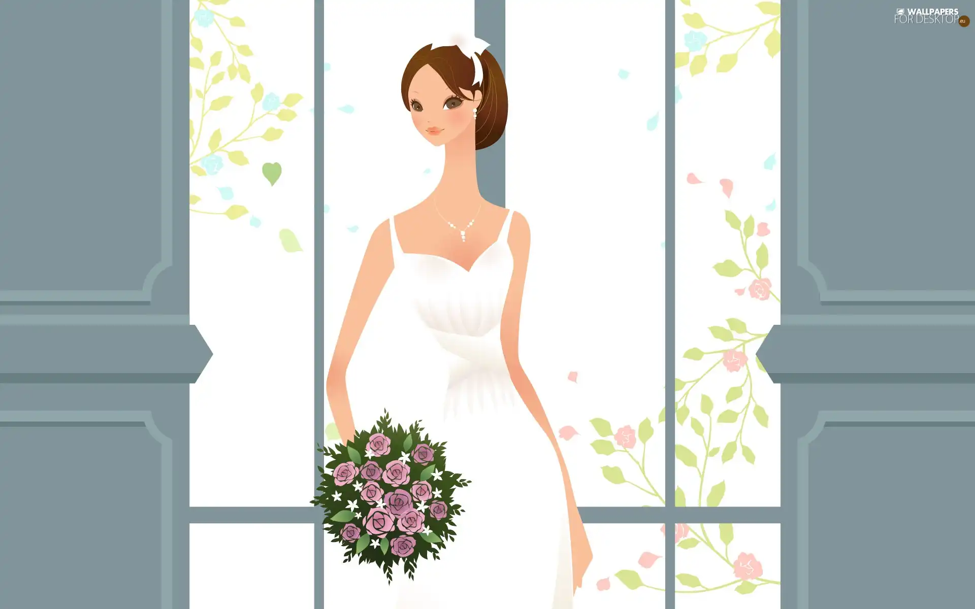 bouquet, lady, young