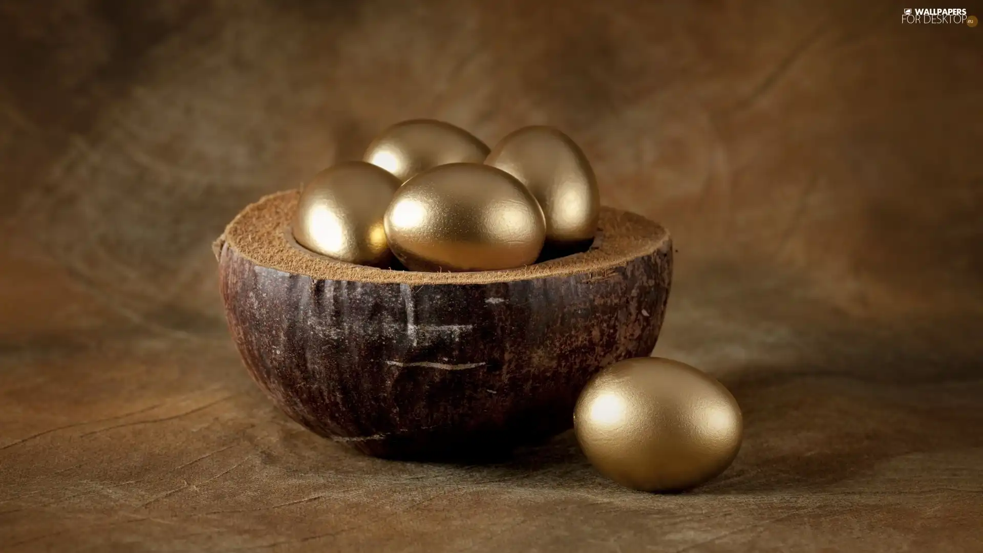 bowl, Easter, Golden, eggs, decoration