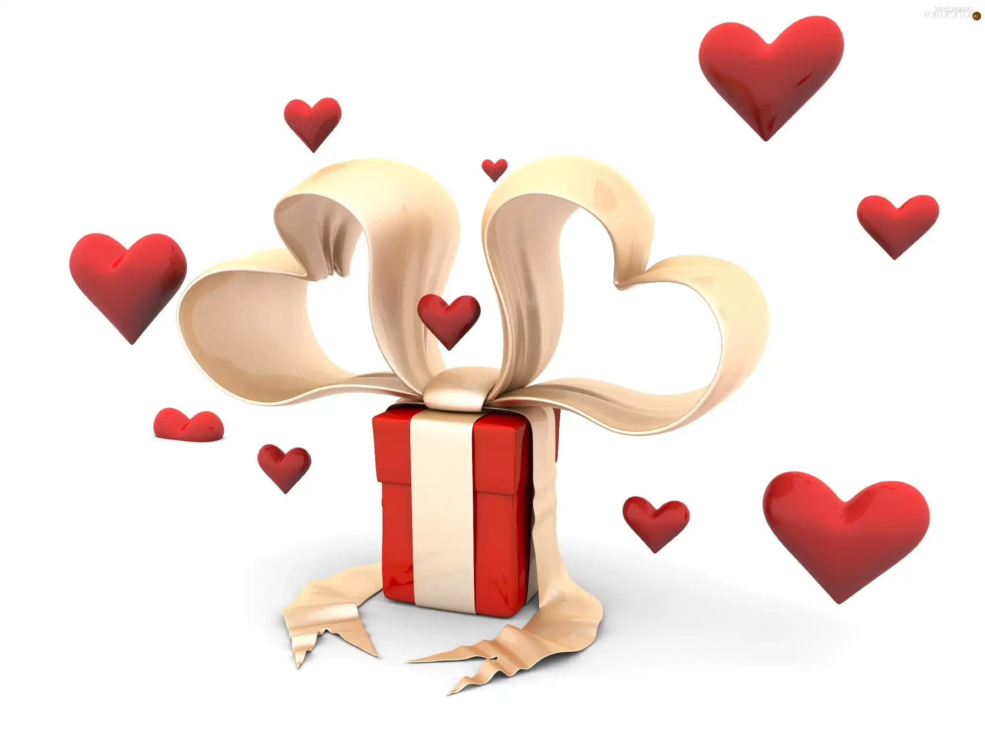 Box, heart, Ribbons