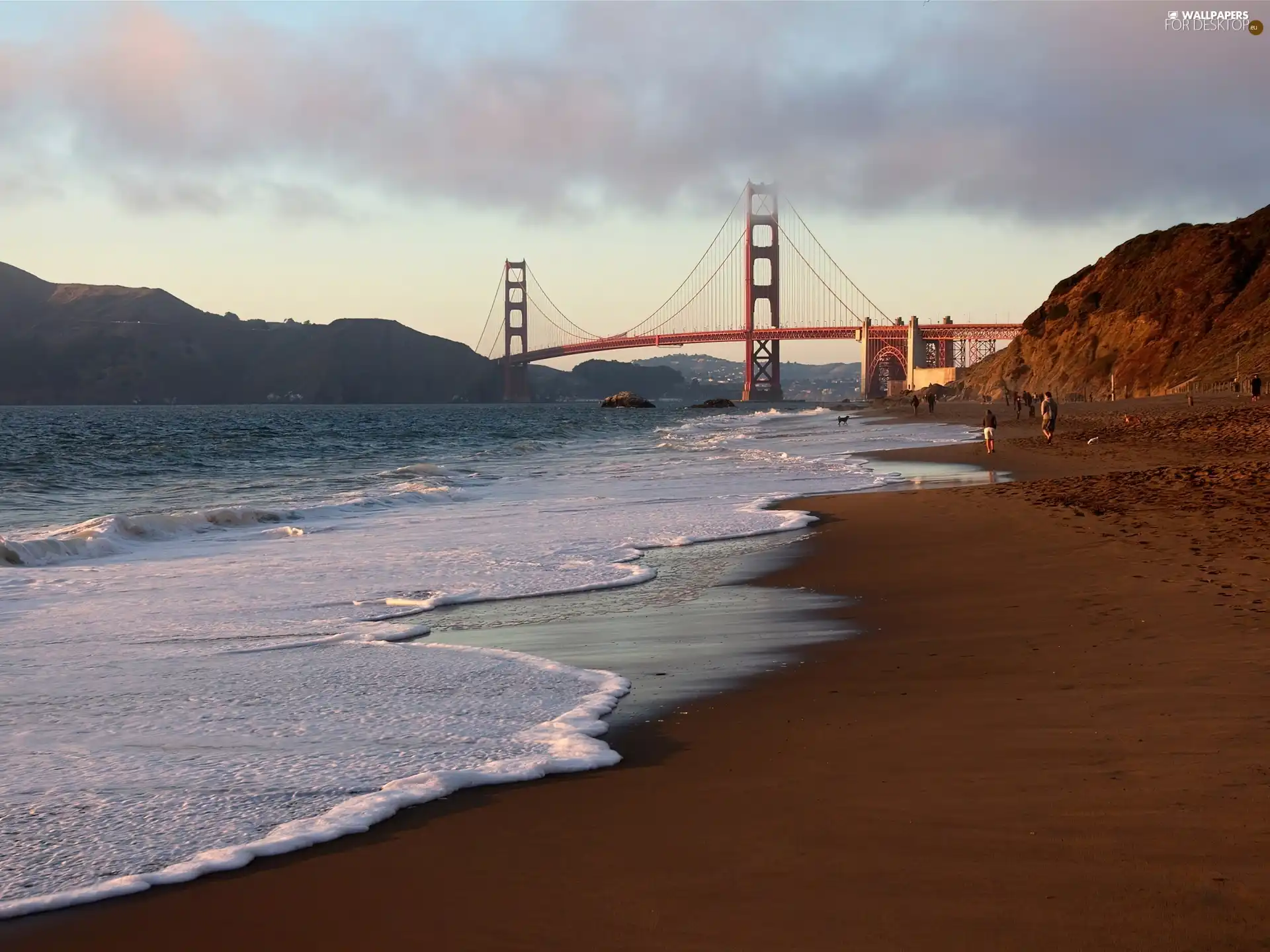 bridge, sea, Beaches